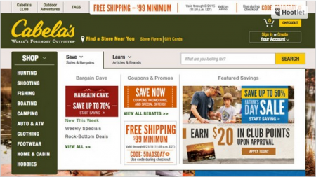 web de Cabela’s